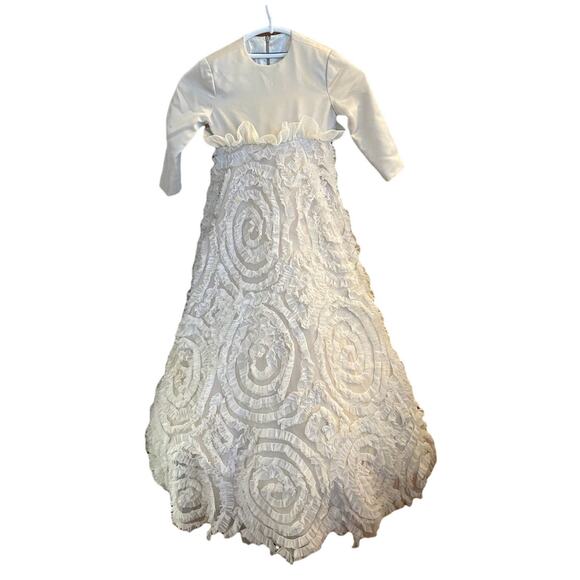 Junior bridesmaid or flower girl lace and tulle long dress size small - Picture 1 of 12